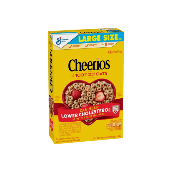 Cheerios Gluten Free Happy Heart Shapes Cereal with Whole Grain Oats Large Size (12 oz)