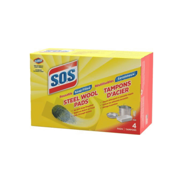 S.O.S Reusable Soap Filled Steel Wool Pads (4 ct)